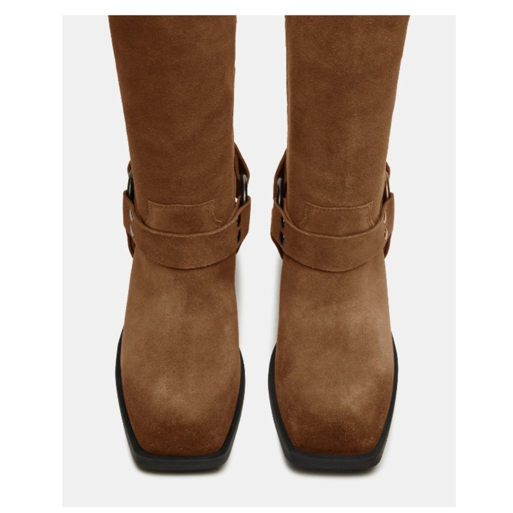 Steve Madden Ruskin Suede Squire Toe Western Style Boots Chestnut Size 10 - Picture 5 of 15